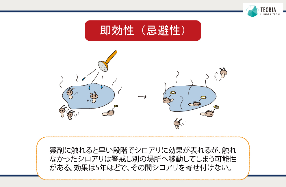 シロアリ予防や駆除で使用する忌避性の薬剤